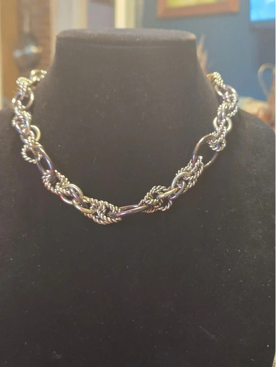 Bill Blass Jewelry - Bill Blass Vintage Two-Tone Chunky Byzantine & Oval Link Statement Necklace